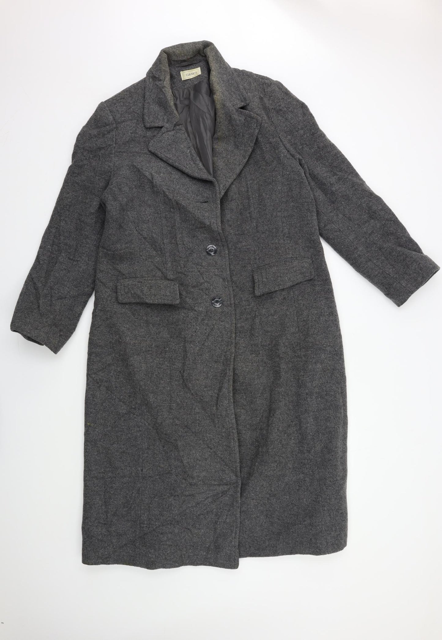 Classic Womens Grey   Overcoat Coat Size 18