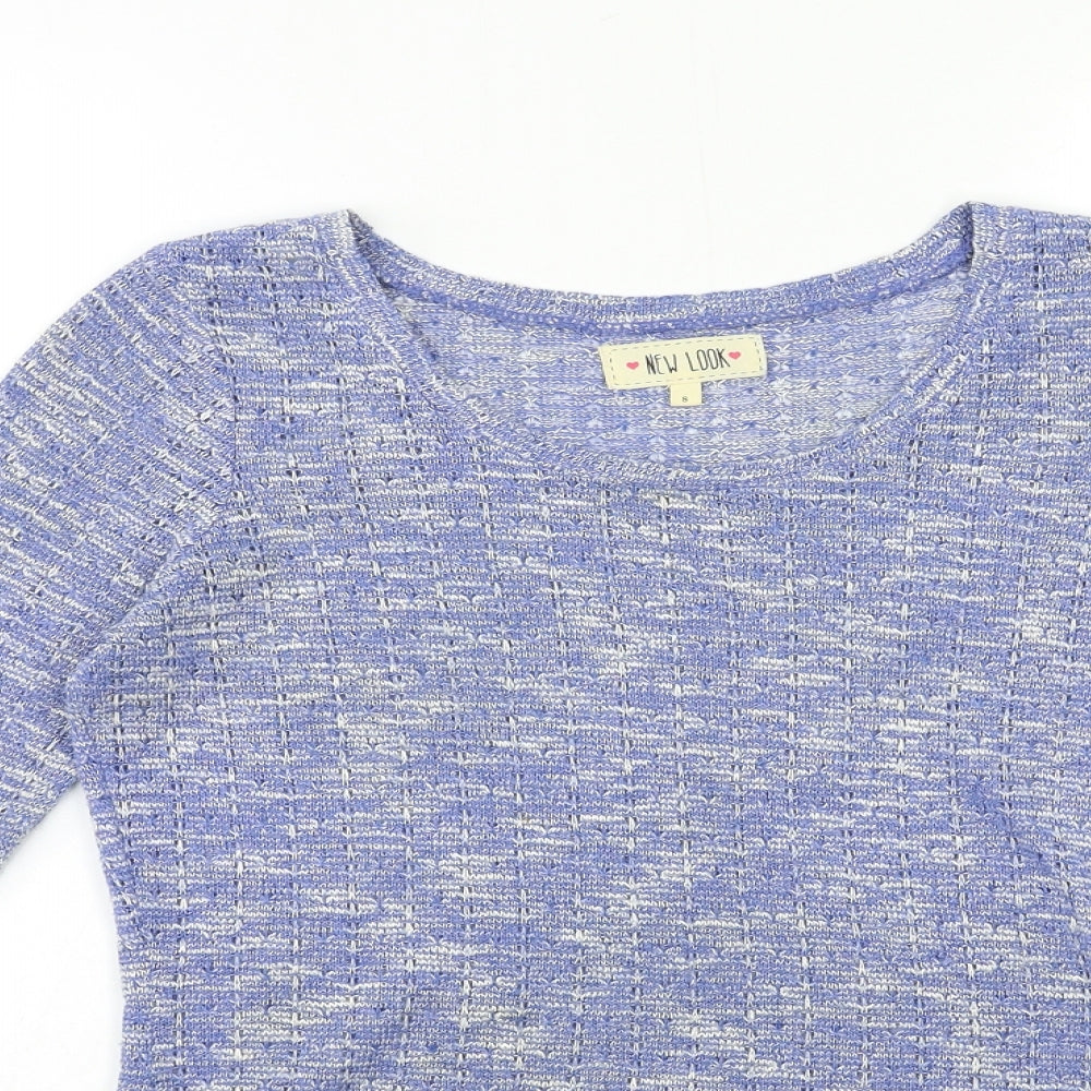 New Look Womens Blue  Knit Pullover Jumper Size 8