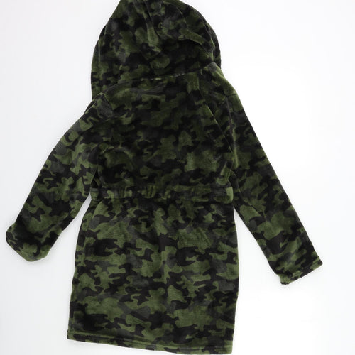 Matalan Boys Green Camouflage Fleece  Gown Size 10 Years