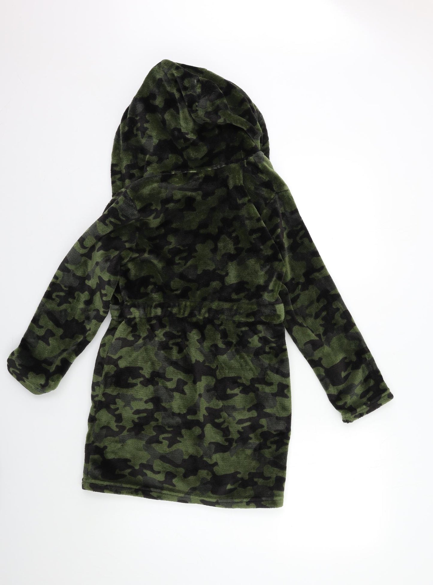 Matalan Boys Green Camouflage Fleece  Gown Size 10 Years