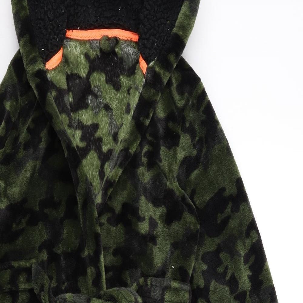 Matalan Boys Green Camouflage Fleece  Gown Size 10 Years
