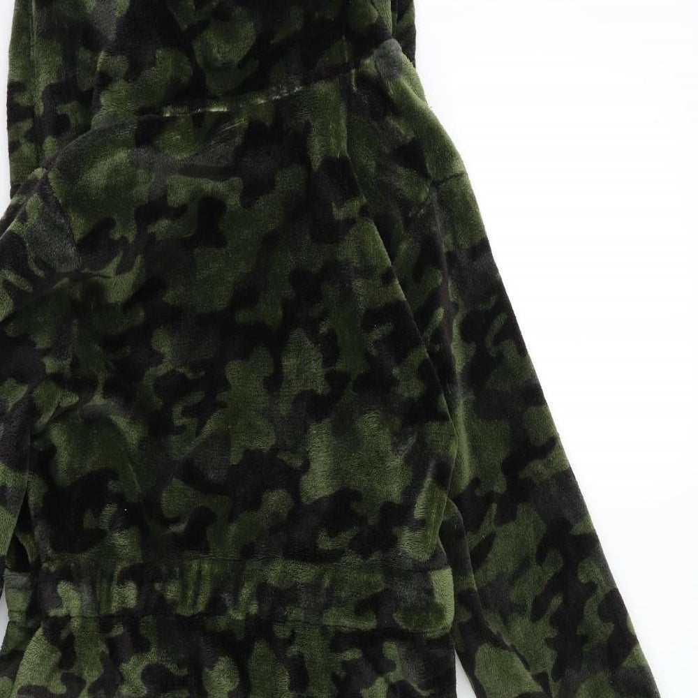 Matalan Boys Green Camouflage Fleece  Gown Size 10 Years