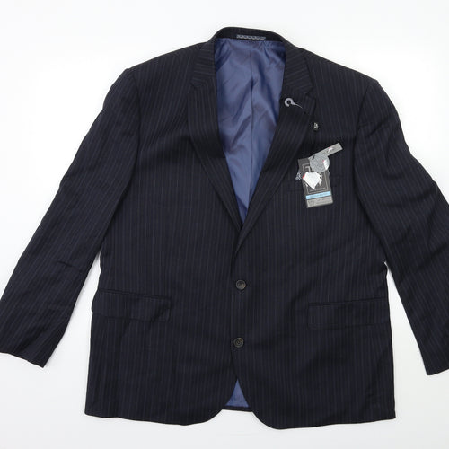 Taylor & Wright Mens Blue Striped  Jacket Suit Jacket Size 46