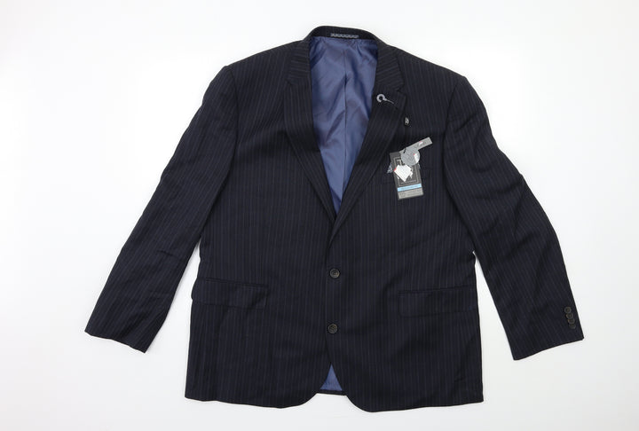 Taylor & Wright Mens Blue Striped  Jacket Suit Jacket Size 46