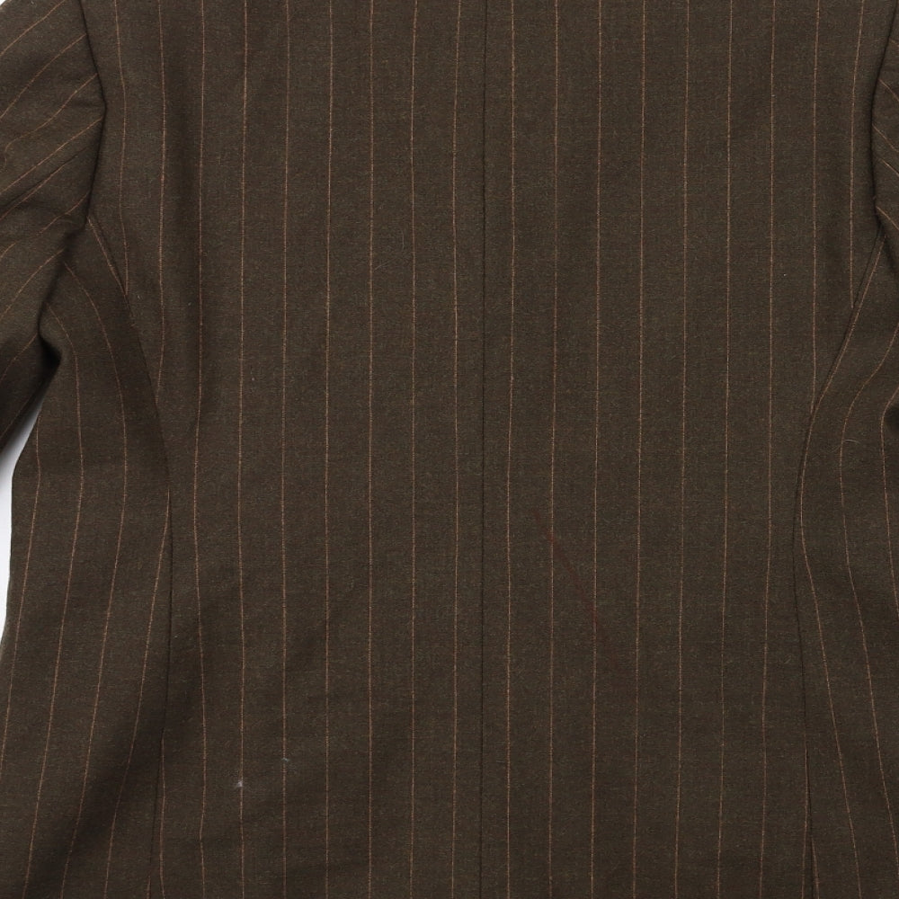 Marks and Spencer Womens Brown Striped  Jacket Blazer Size 14