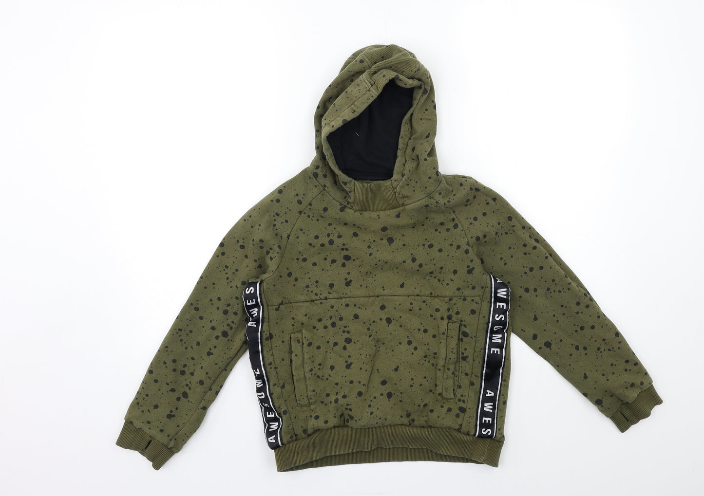 Nutmeg Boys Green Geometric  Pullover Hoodie Size 9 Years