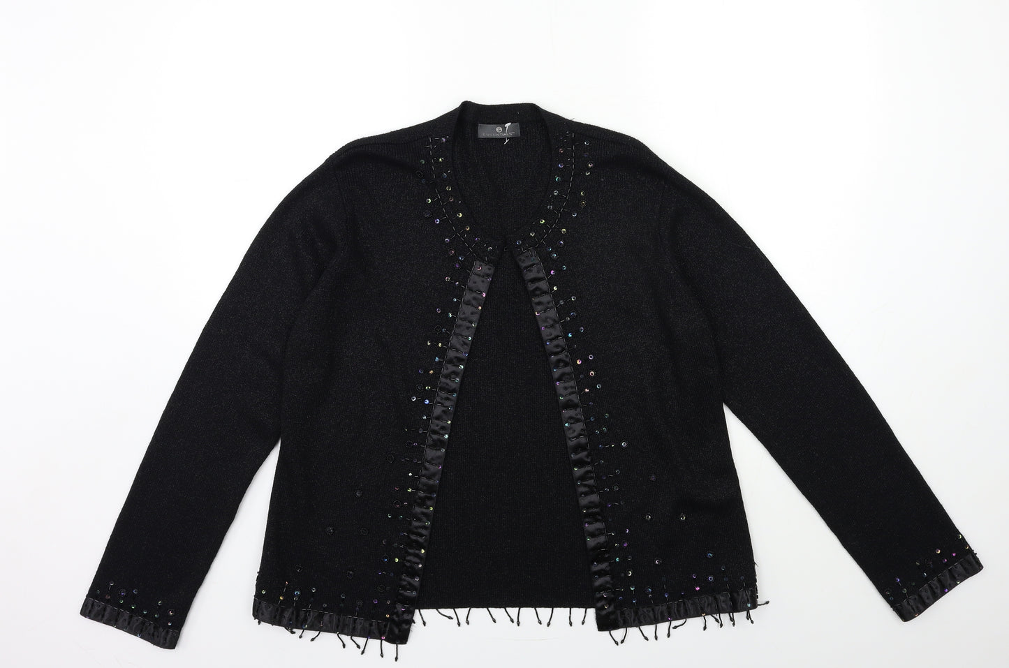 Essentials Womens Black  Knit Cardigan Jumper Size 18