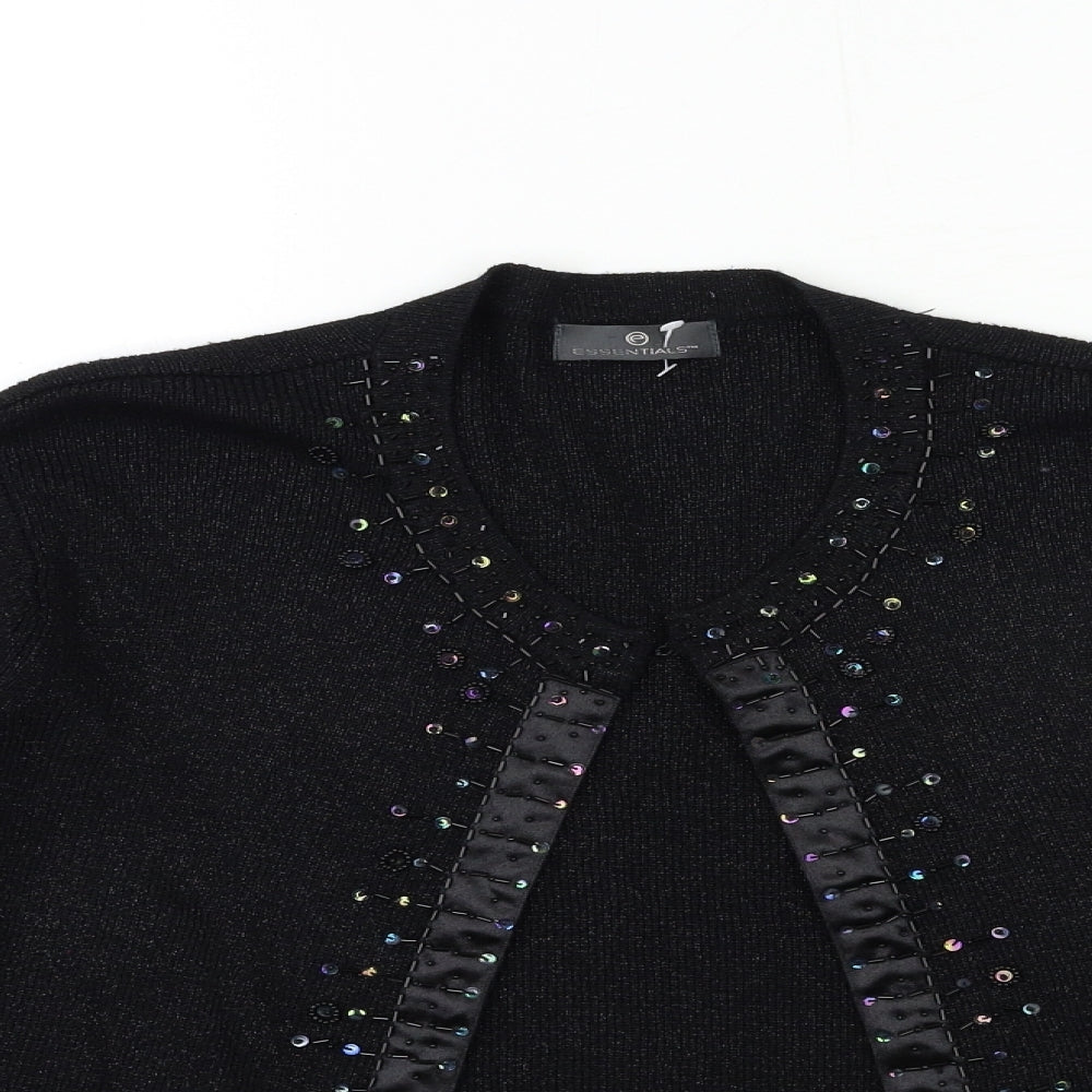 Essentials Womens Black  Knit Cardigan Jumper Size 18