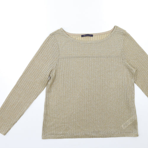 Marks and Spencer Womens Gold  Knit Pullover Jumper Size 12