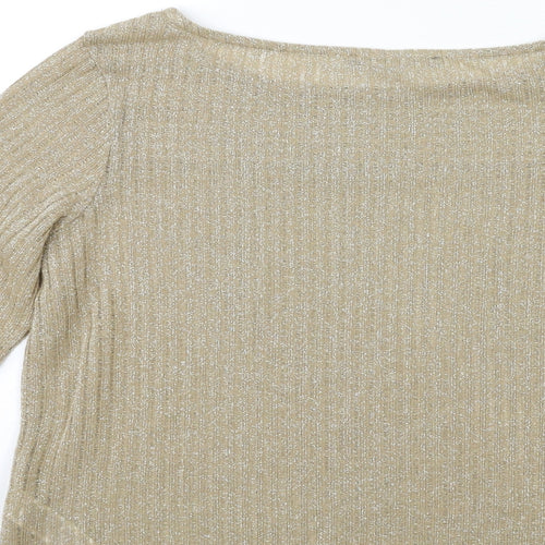 Marks and Spencer Womens Gold  Knit Pullover Jumper Size 12