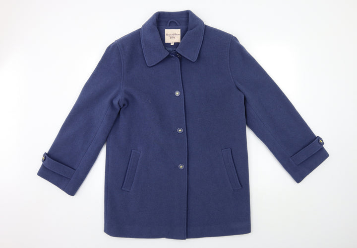 EWM Womens Blue Overcoat Coat Size 12