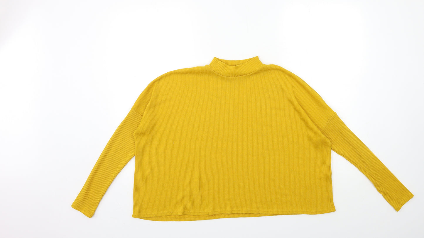 H&M Womens Yellow  Knit Pullover Jumper Size M