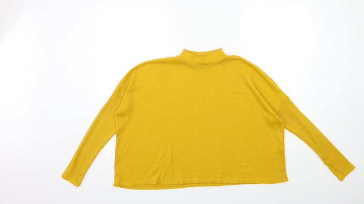 H&M Womens Yellow  Knit Pullover Jumper Size M