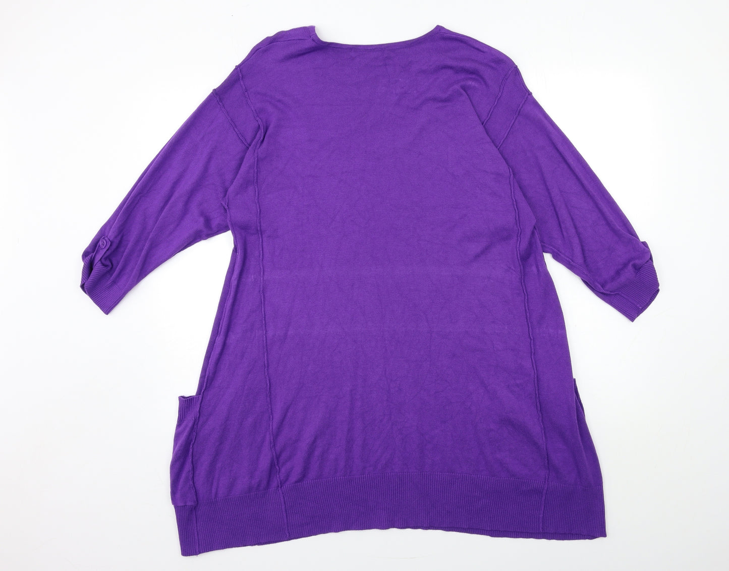 Ann Harvey Womens Purple  Knit Pullover Jumper Size 16