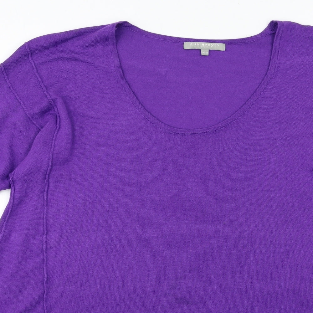 Ann Harvey Womens Purple  Knit Pullover Jumper Size 16