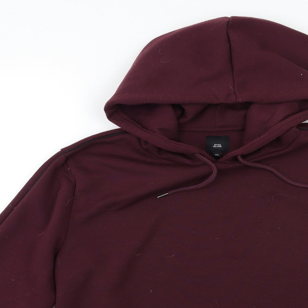 River Island Mens Purple Striped  Pullover Hoodie Size XS
