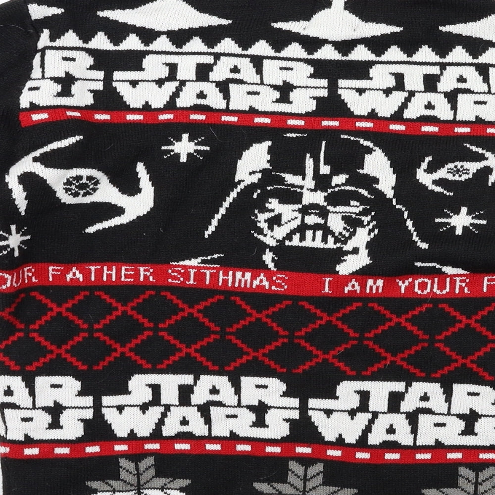 H&M  Mens Black Geometric Knit Pullover Sweatshirt Size XS  - STAR WARS