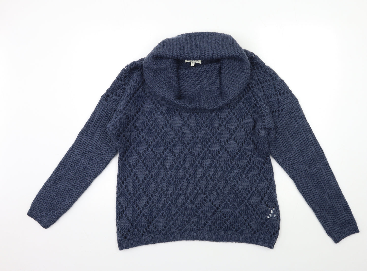Brave Soul Womens Blue  Knit Pullover Jumper Size 14