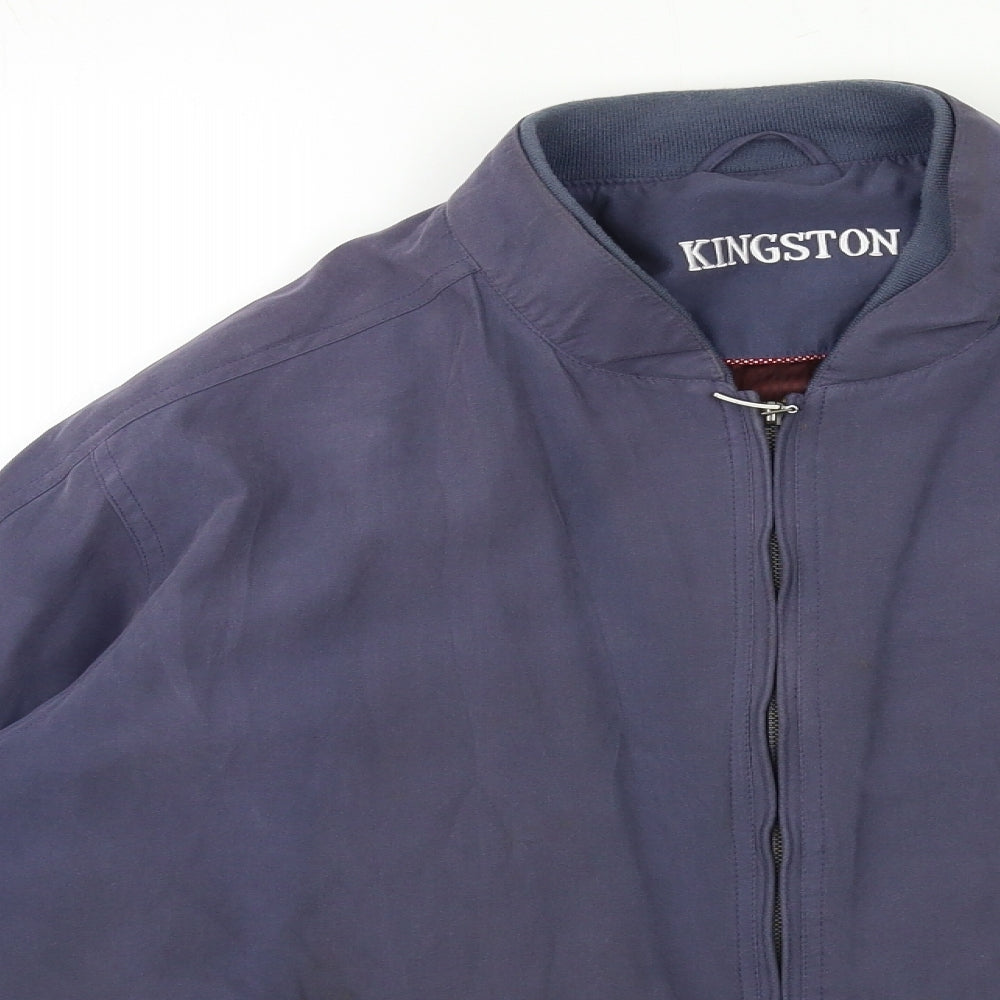 Kingston Mens Grey   Overcoat Coat Size L