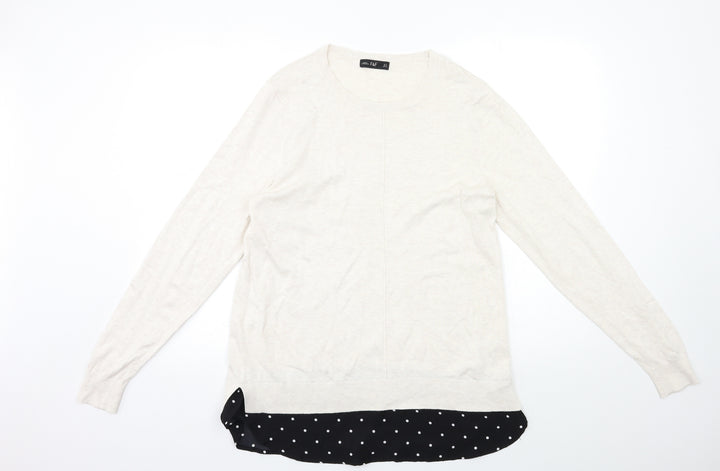 F&F Womens Beige  Knit Pullover Jumper Size 10