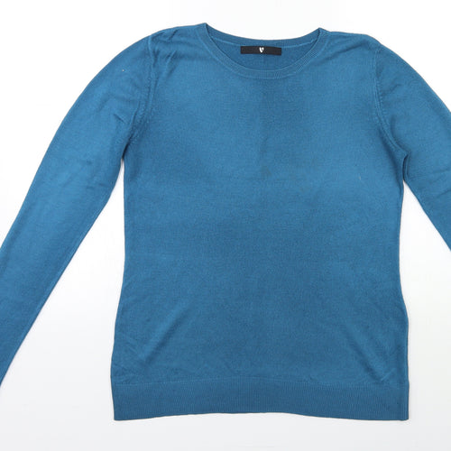 Very Womens Blue  Knit Pullover Jumper Size 10