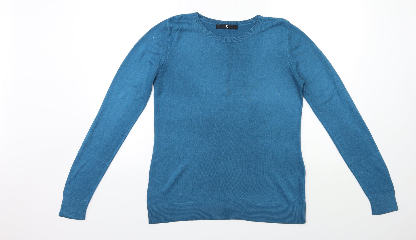 Very Womens Blue  Knit Pullover Jumper Size 10