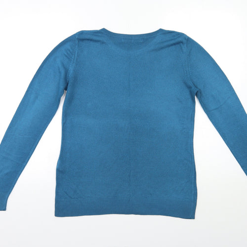 Very Womens Blue  Knit Pullover Jumper Size 10