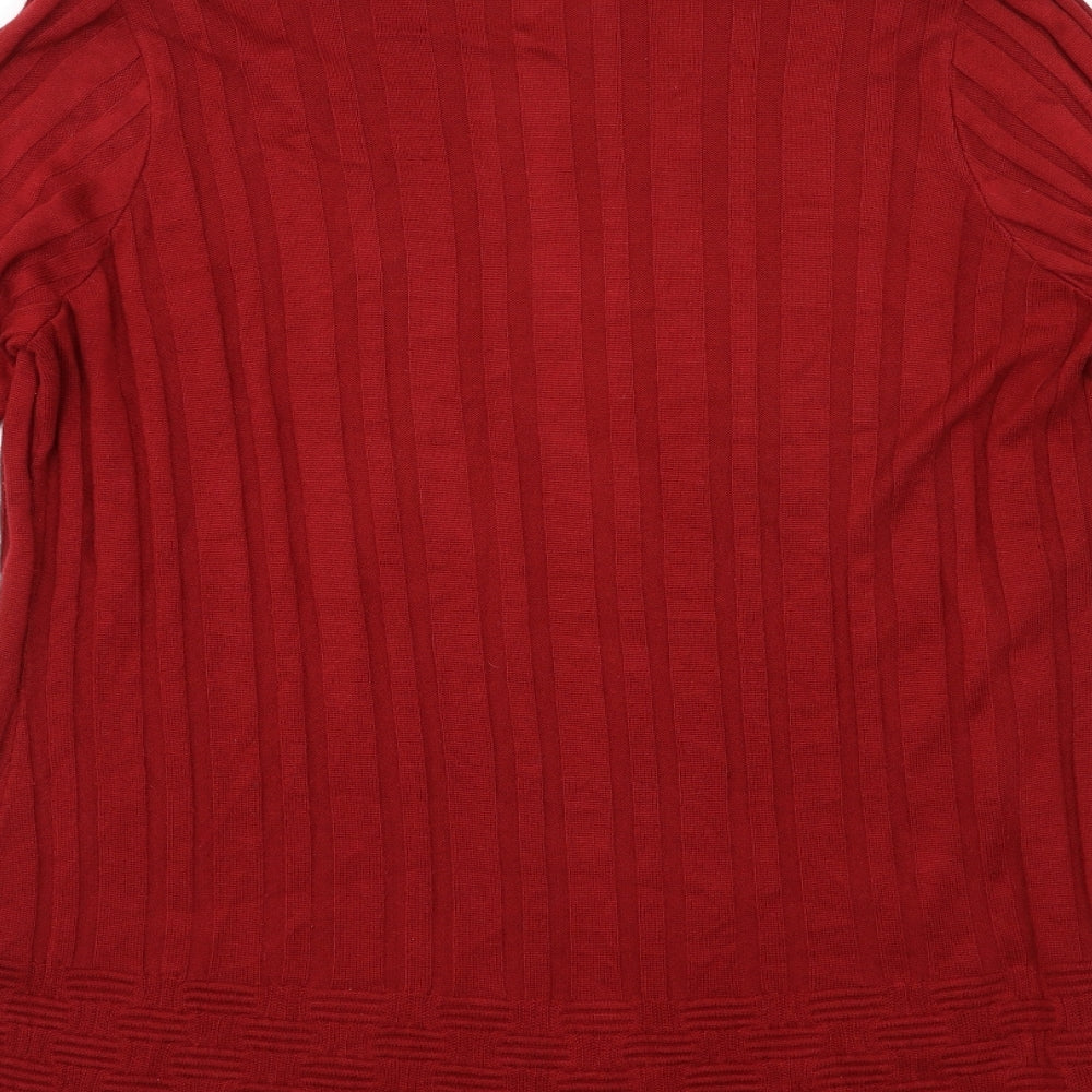 Per Una Womens Red  Knit Cardigan Jumper Size 16