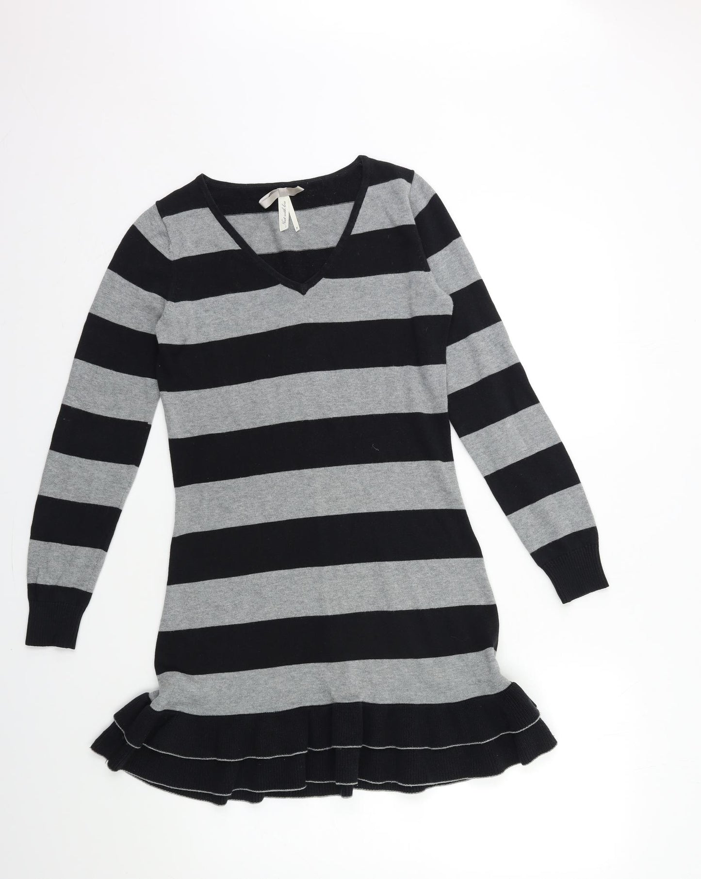 NEXT Womens Grey Striped  Jumper Dress  Size 8