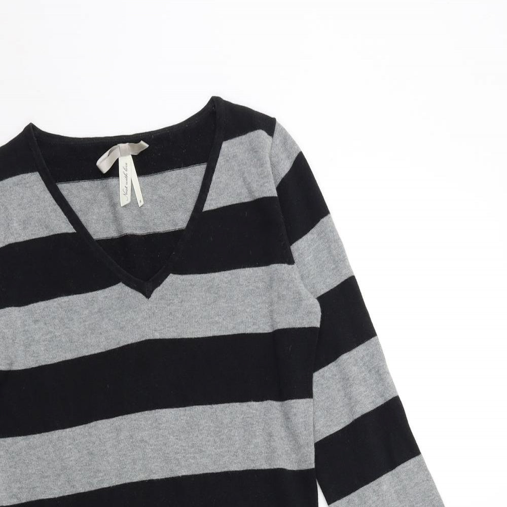 NEXT Womens Grey Striped  Jumper Dress  Size 8
