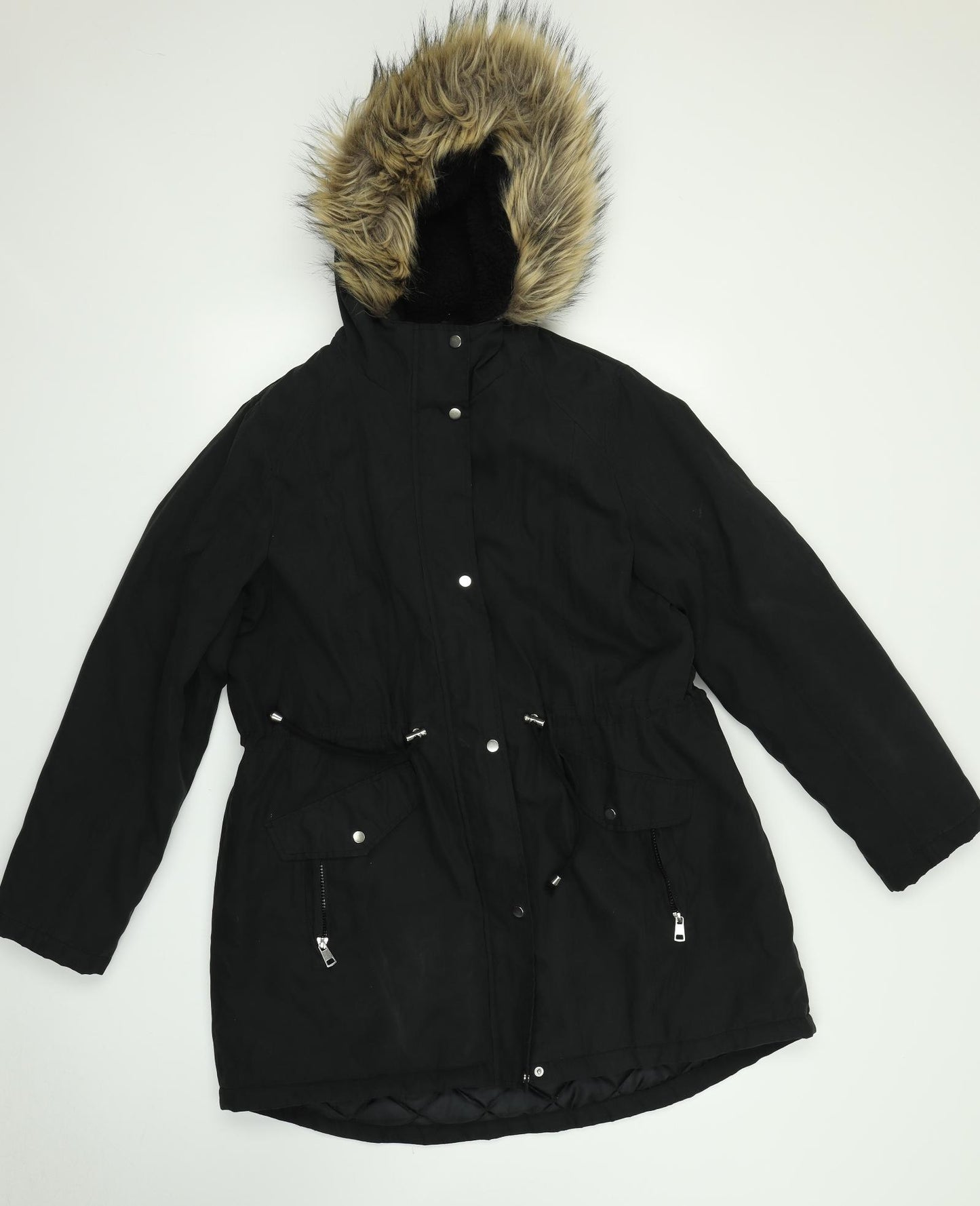 George Womens Black   Parka Coat Size L