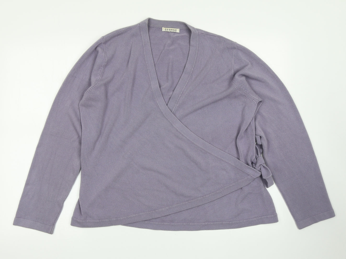 George Womens Purple  Knit Wrap Jumper Size 24
