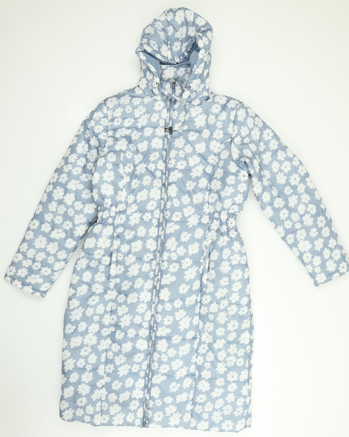 Cotton Traders Womens Blue Floral  Parka Coat Size 14
