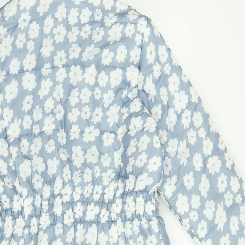 Cotton Traders Womens Blue Floral  Parka Coat Size 14