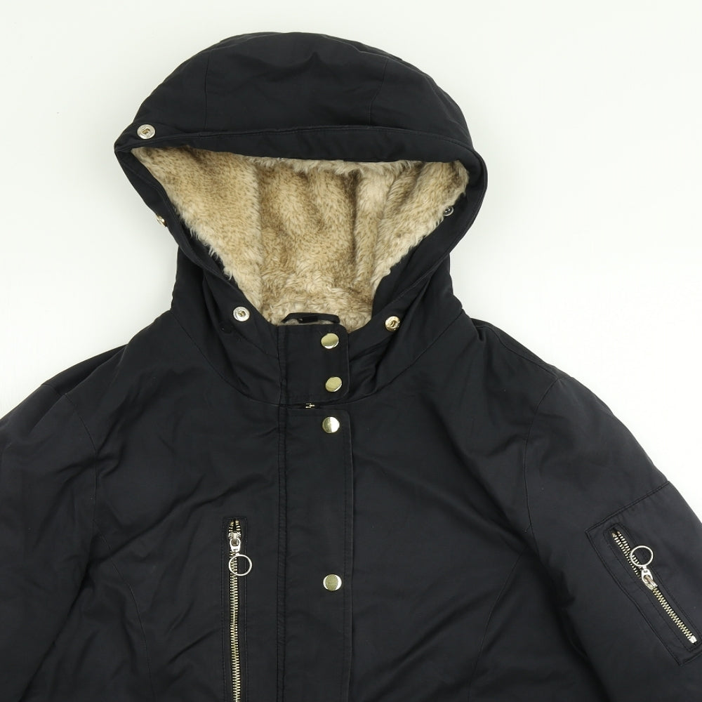 Topshop Womens Blue   Pea Coat Coat Size 16