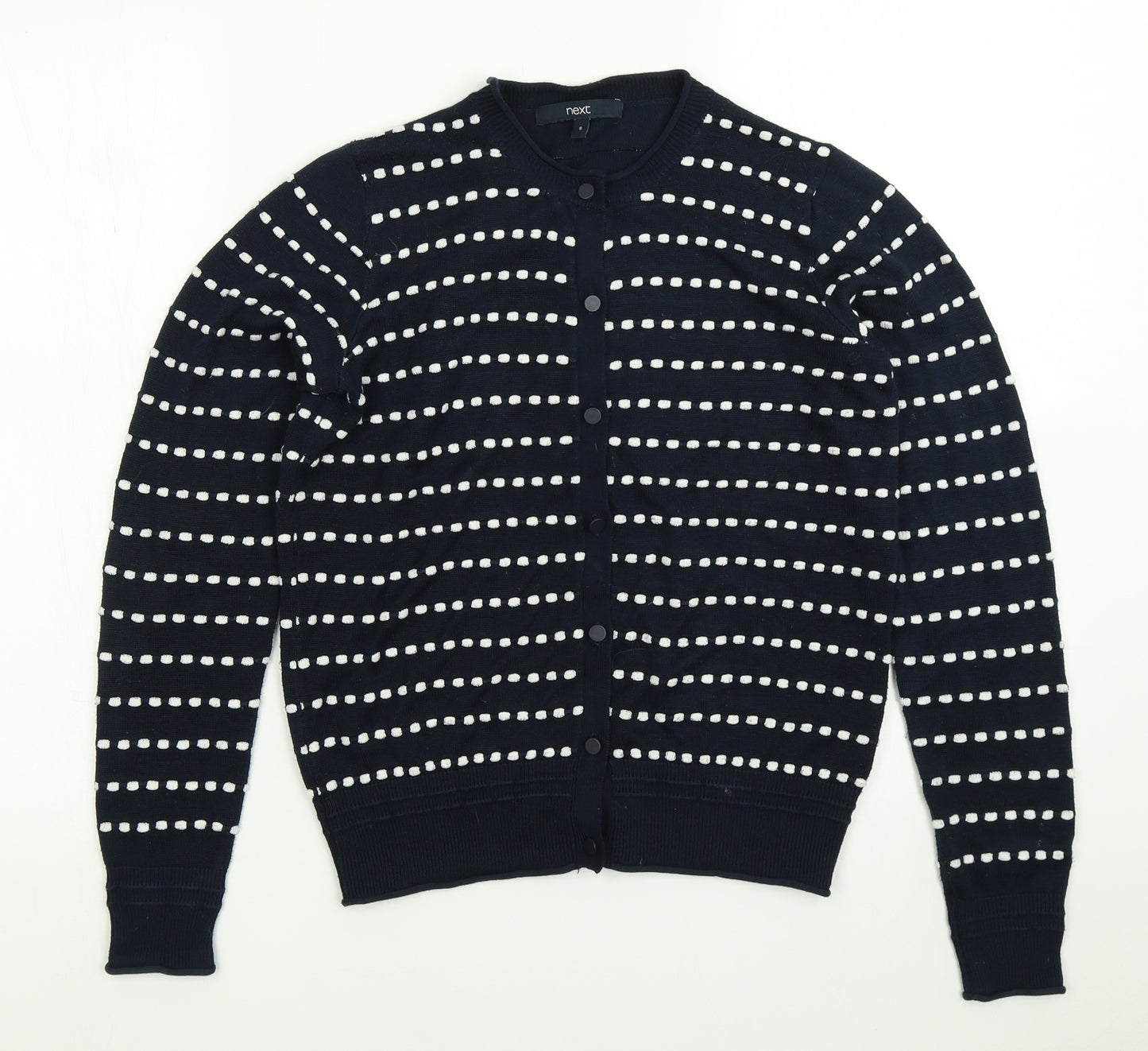 NEXT Womens Blue Polka Dot Knit Cardigan Jumper Size 8
