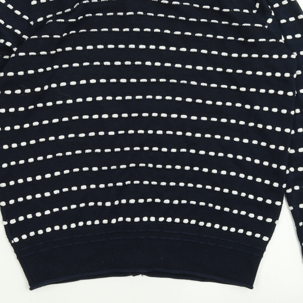 NEXT Womens Blue Polka Dot Knit Cardigan Jumper Size 8