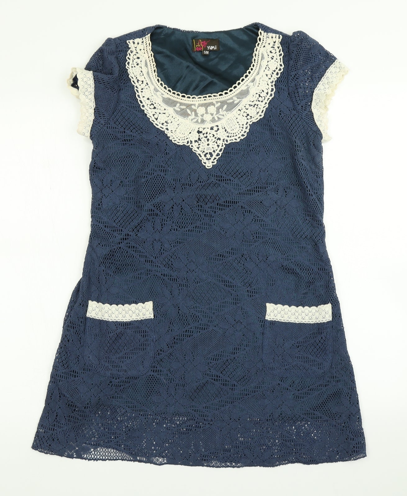 Yumi Womens Blue  Knit A-Line  Size S