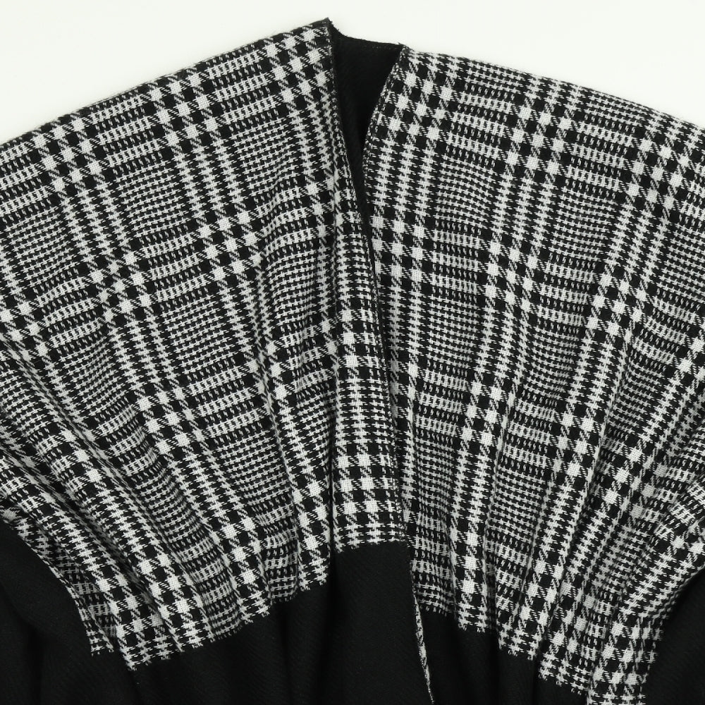 Lipsy Womens Black Check Knit Cape Jumper One Size