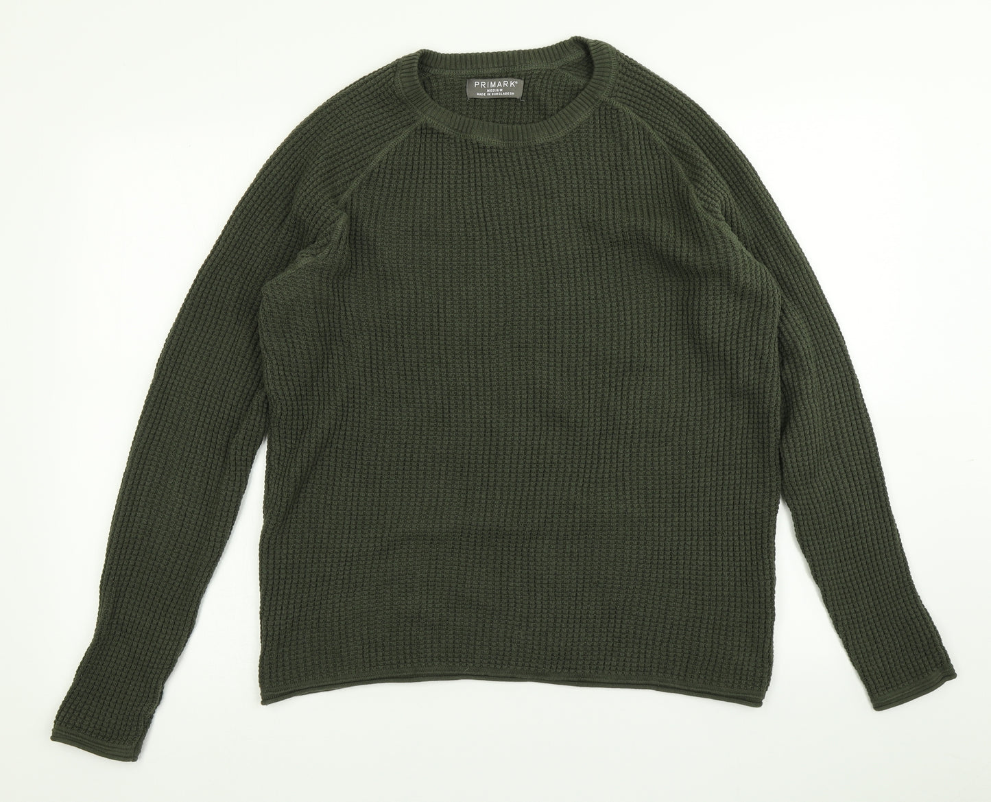 Primark Mens Green  Knit Pullover Jumper Size M