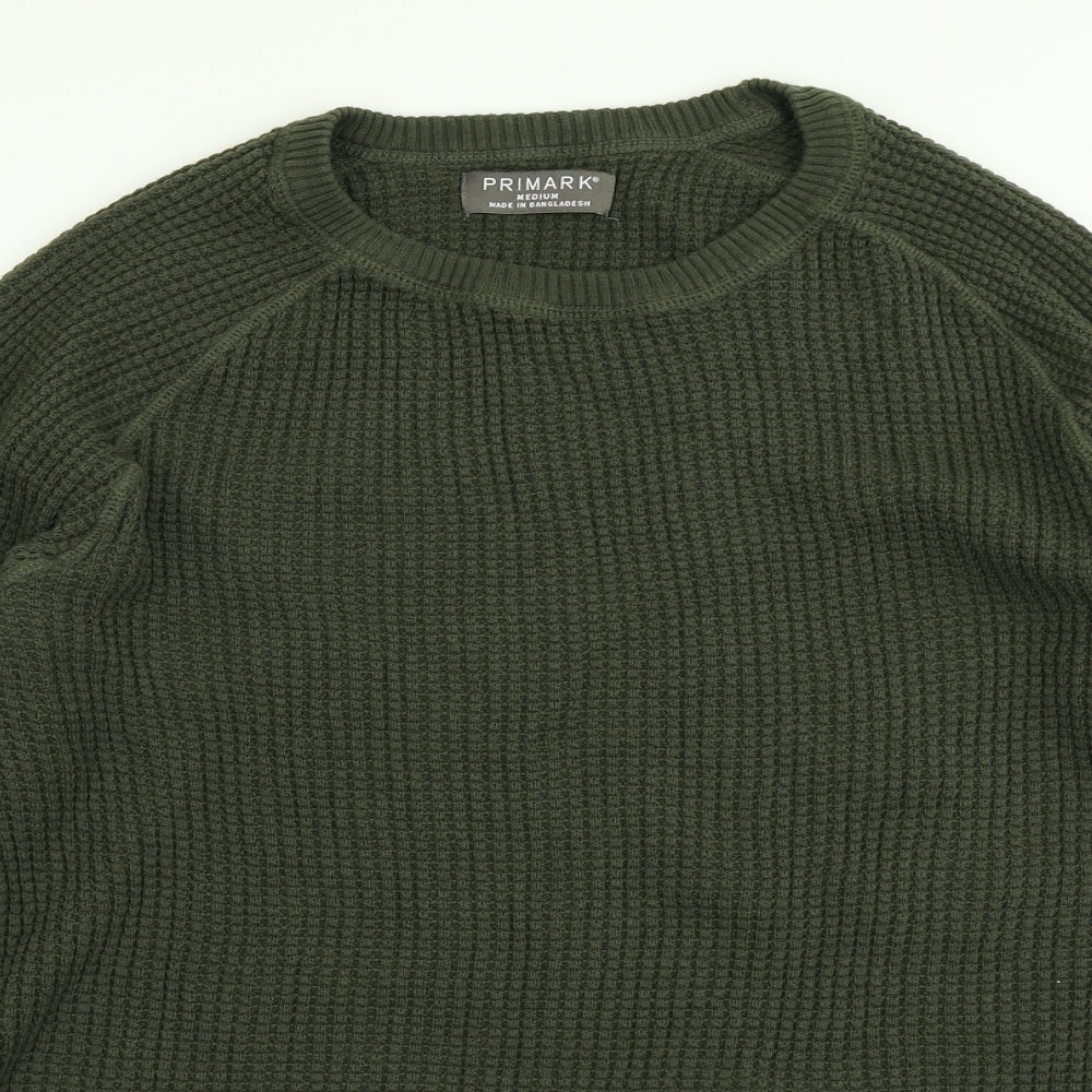 Primark Mens Green  Knit Pullover Jumper Size M