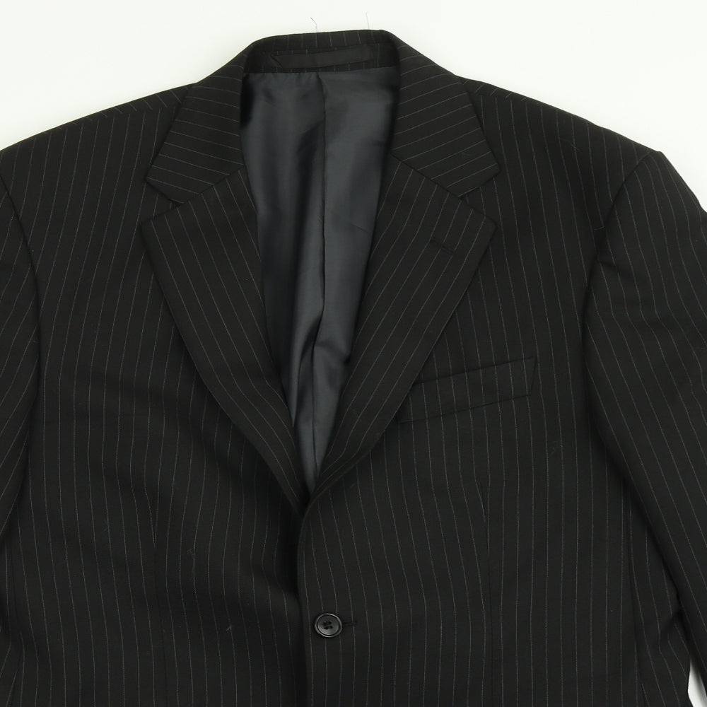 Impressions Mens Black Striped  Jacket Blazer Size 38