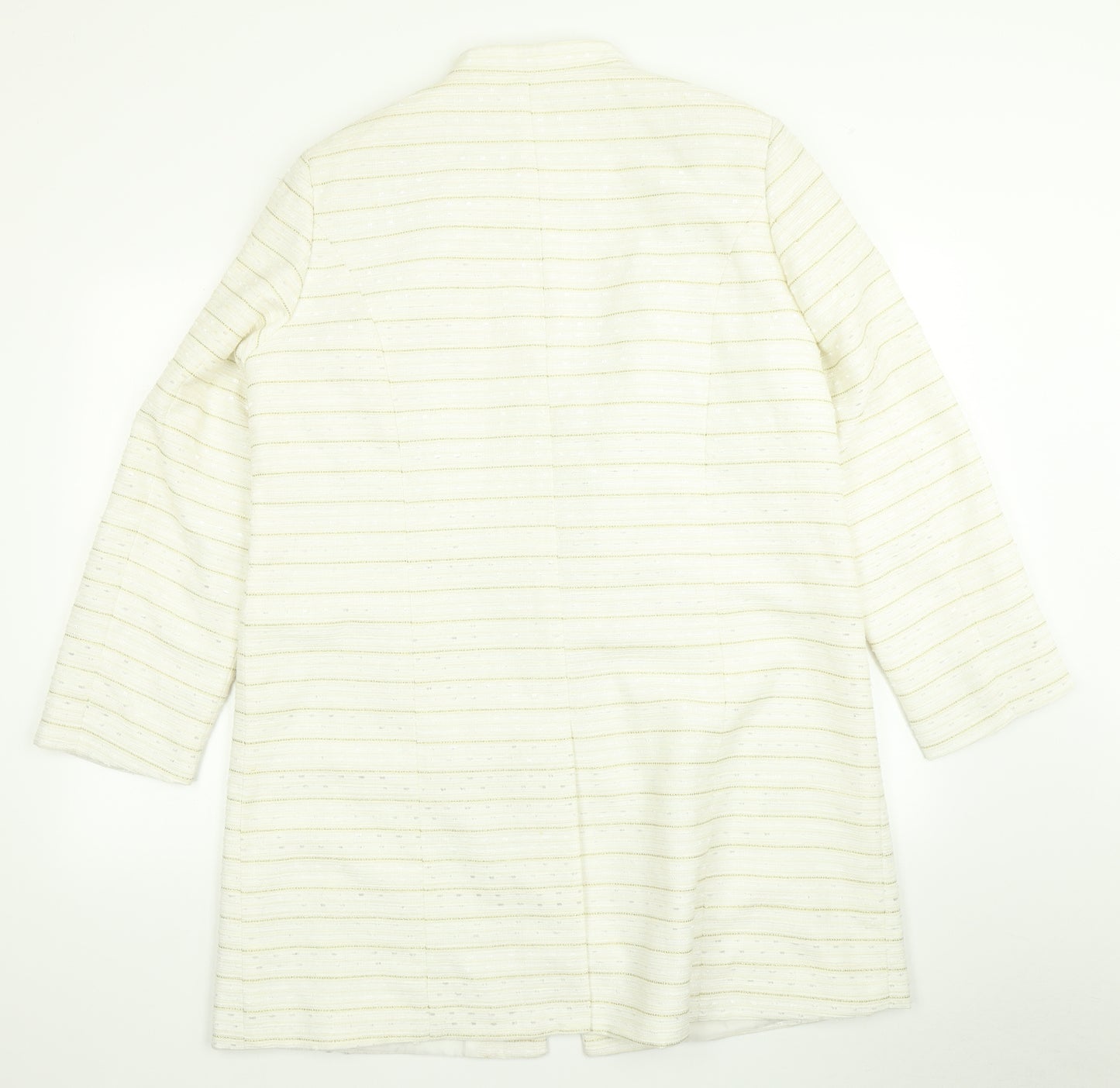 Nightingales Womens Ivory Striped  Jacket Blazer Size 18