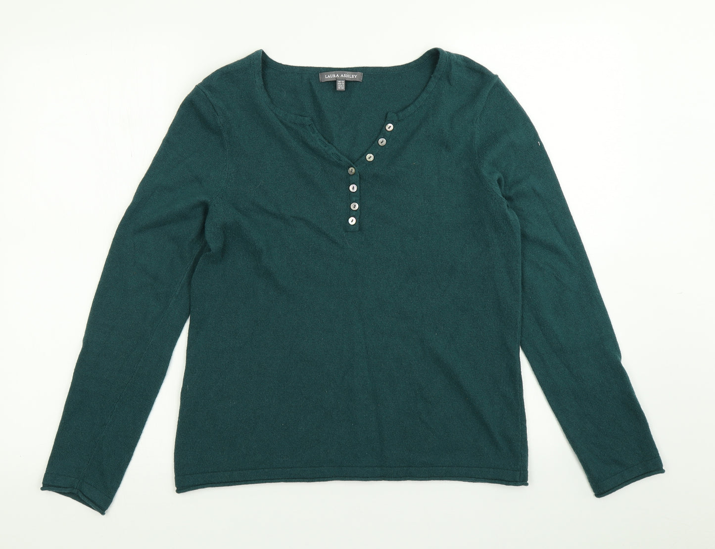 Laura Ashley Womens Green  Knit Pullover Jumper Size 12
