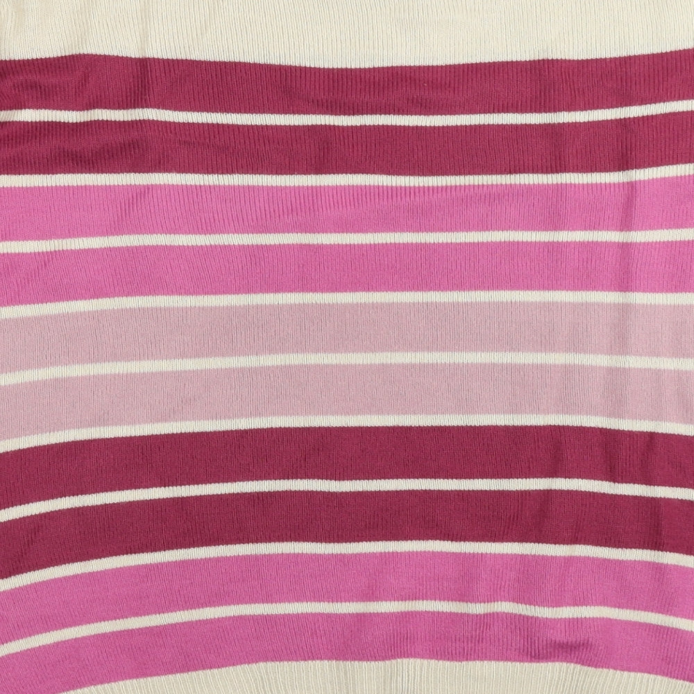 Papaya Womens Pink Striped Knit Pullover Jumper Size 20