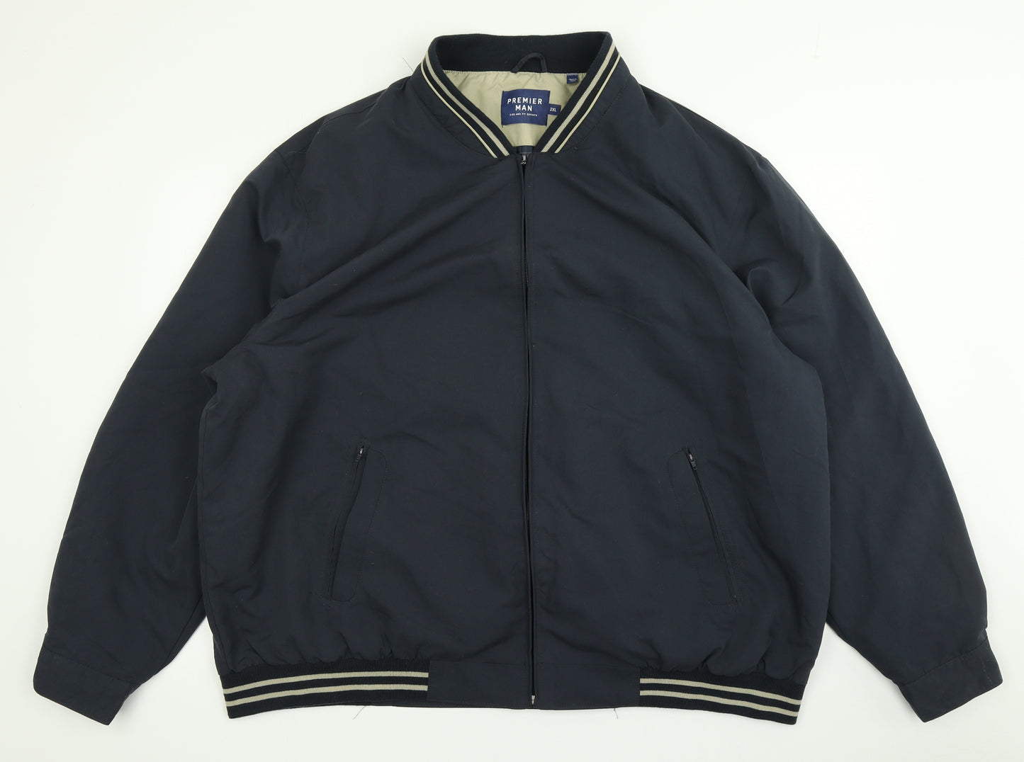 Premier Man Mens Blue   Bomber Jacket Jacket Size 2XL