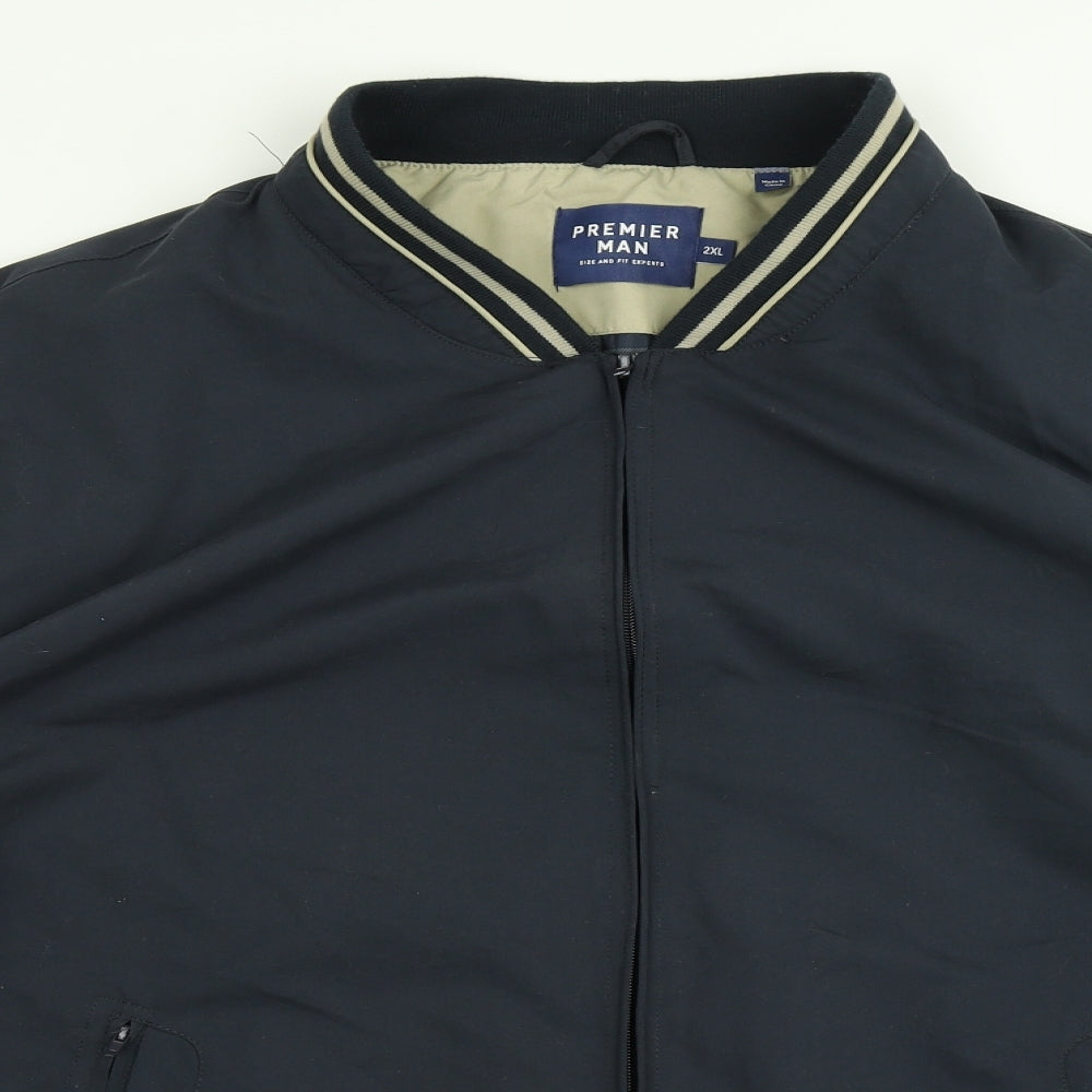 Premier Man Mens Blue   Bomber Jacket Jacket Size 2XL