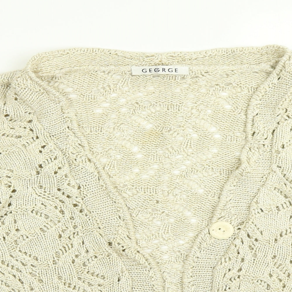 George Womens Beige  Knit Cardigan Jumper Size 14