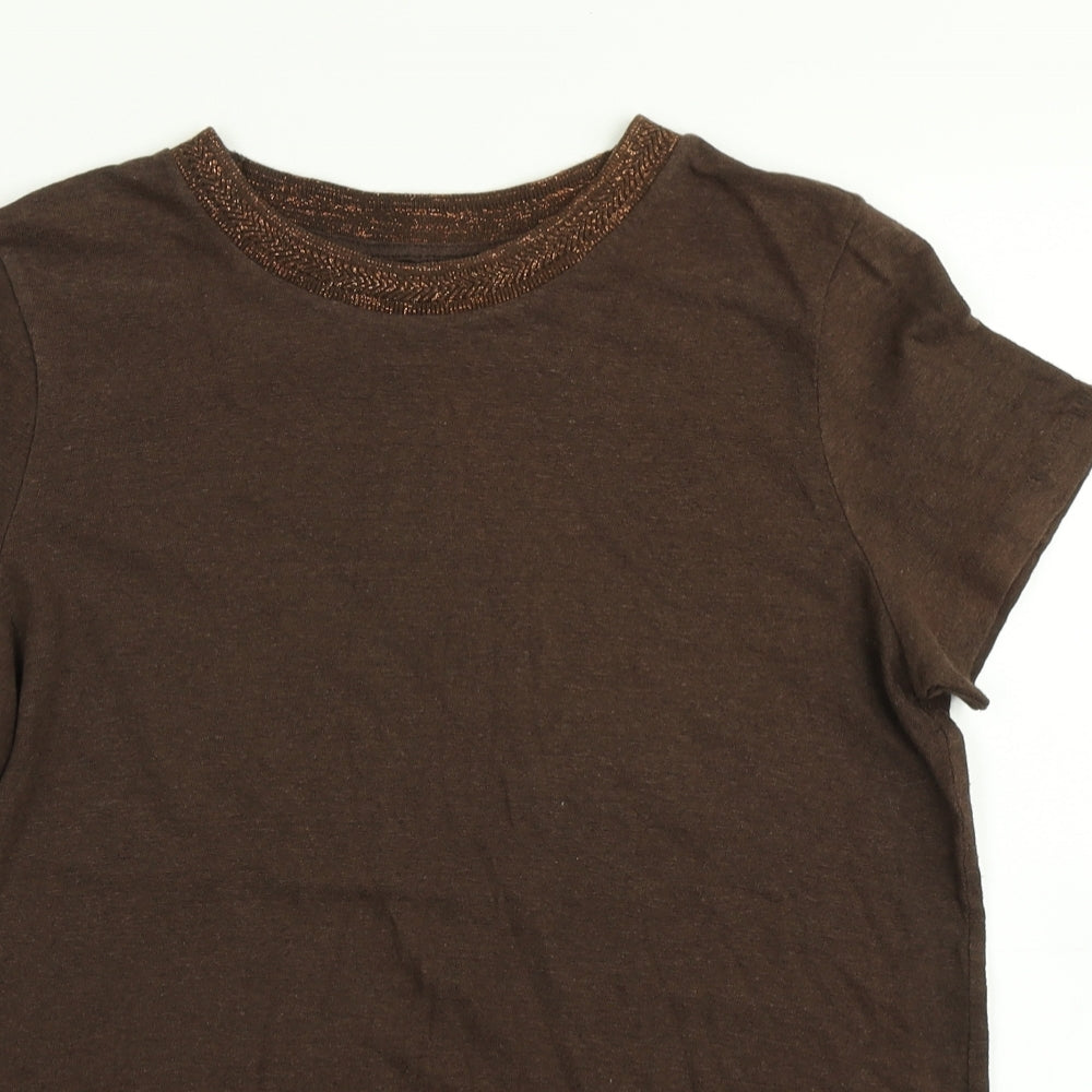 NEXT Womens Brown  Knit Basic T-Shirt Size 12