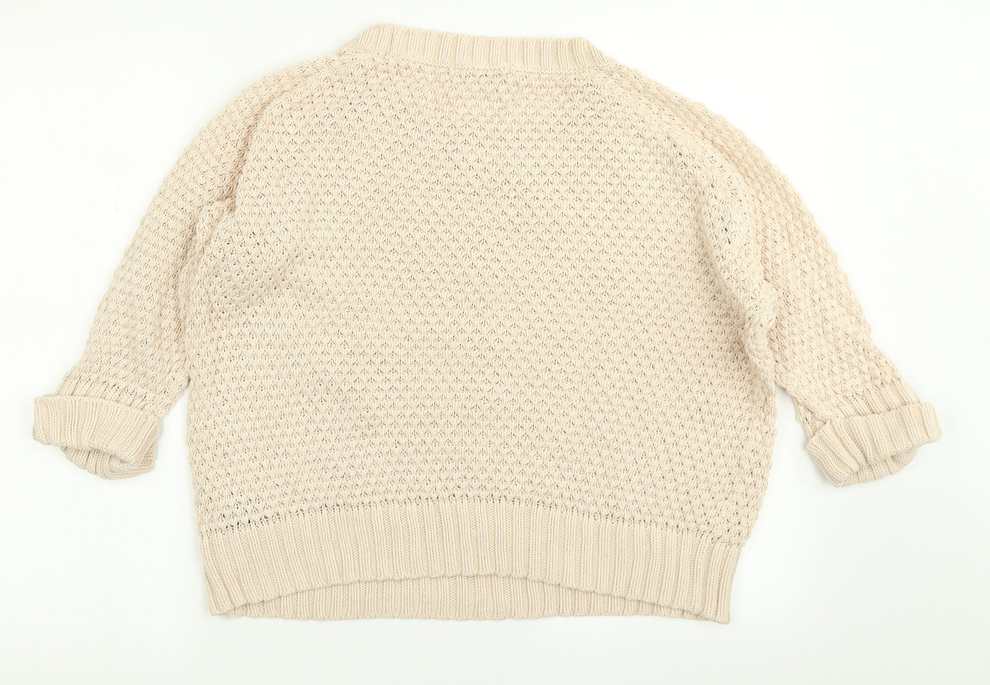 M&S Woman Womens Beige  Knit Pullover Jumper Size 16